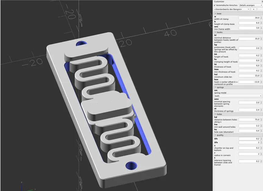 Ngàm gắn thanh ray DIN tùy biến bằng OpenSCAD - Image 1