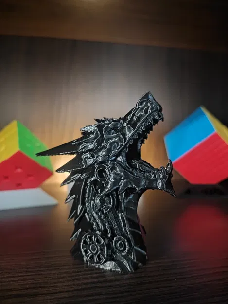 Mô hình đầu rồng cơ khí Dragon Mecha Head 2 cực chất để in 3D - Image 1