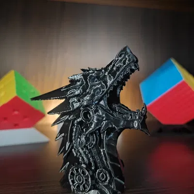 Mô hình đầu rồng cơ khí Dragon Mecha Head 2 cực chất để in 3D