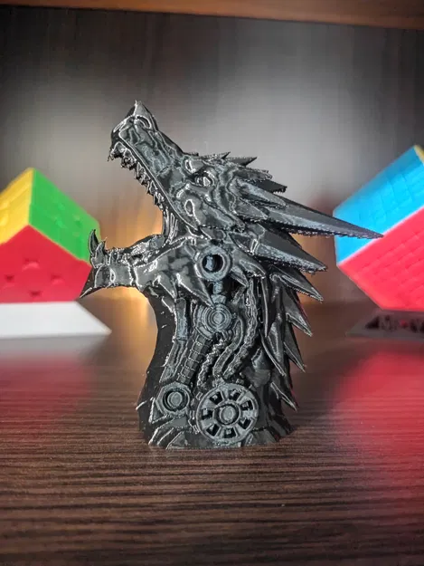 Mô hình đầu rồng cơ khí Dragon Mecha Head 2 cực chất để in 3D - Image 2