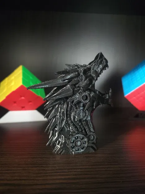 Mô hình đầu rồng cơ khí Dragon Mecha Head 2 cực chất để in 3D - Image 4