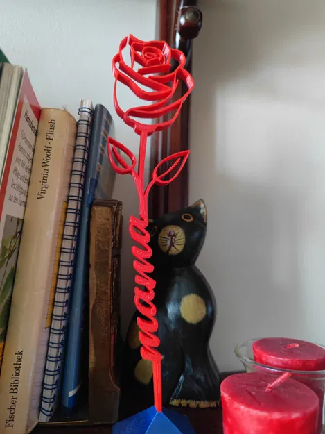 Mẫu hoa hồng in 3D trang trí với thông điệp Mama ý nghĩa - Image 1