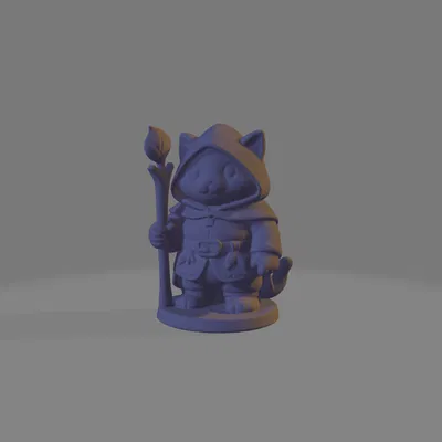 Mô hình Cat Druid (Mèo Pháp Sư) in 3D chất lượng cho DND và Tabletop