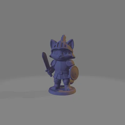 Mô hình 3D Cat Knight: Hiệp sĩ mèo dũng mãnh cho game D&D