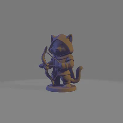 Mô hình 3D Cat Ranger: Mèo xạ thủ đáng yêu cho game D&D