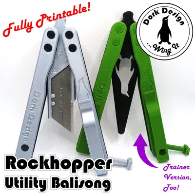 Rockhopper M6 Balisong - Dao Utility hoặc Dao tập luyện in 3D (Spring Latch, Bushing Pivots)