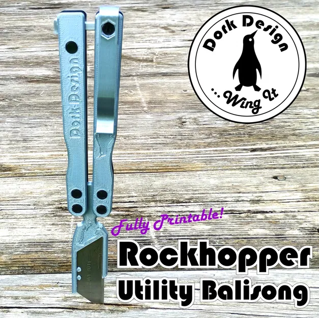 Rockhopper M6 Balisong - Dao Utility hoặc Dao tập luyện in 3D (Spring Latch, Bushing Pivots) - Image 2