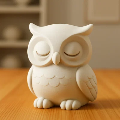 Mô hình chú cú mèo đang say giấc (Asleep Owl) in 3D đẹp mắt