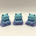 Tượng mèo Grumpy Zen Cat 3D – Món đồ trang trí bàn làm việc cực chất - Thumbnail 1