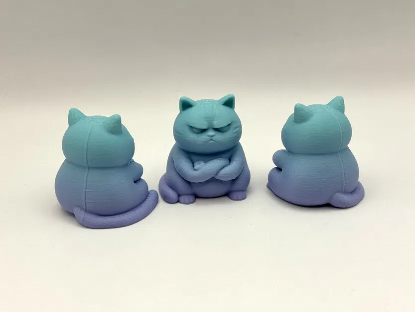 Tượng mèo Grumpy Zen Cat 3D – Món đồ trang trí bàn làm việc cực chất - Image 2