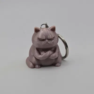 Móc khóa mèo Grumpy Zen Cat 3D - Thiết kế độc đáo cho dân mê mèo