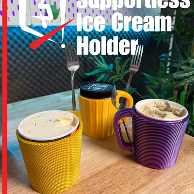 Đế giữ hộp kem Ice Cream Pint (In 3D không cần Support)