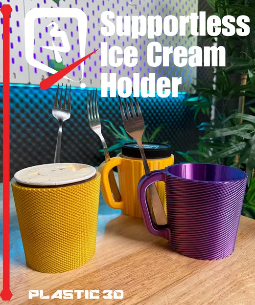 Đế giữ hộp kem Ice Cream Pint (In 3D không cần Support) - Image 5