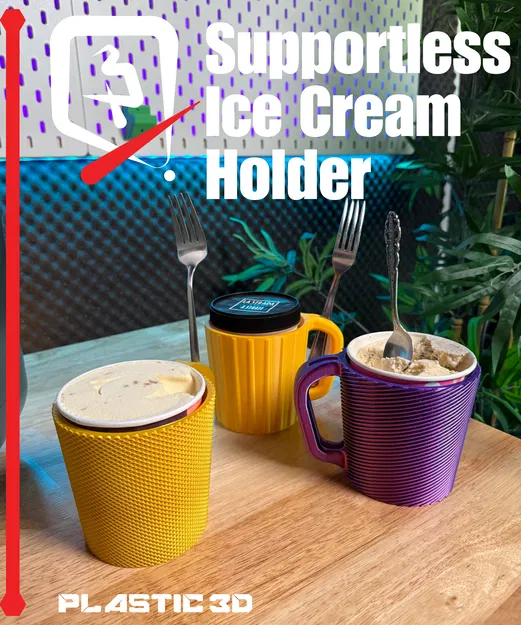 Đế giữ hộp kem Ice Cream Pint (In 3D không cần Support) - Image 7