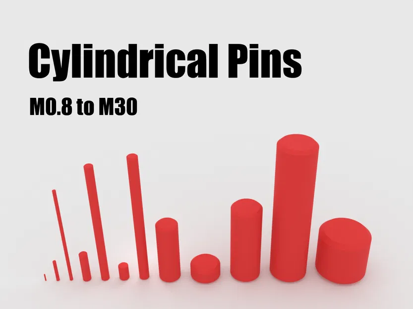 Bộ sưu tập Chốt trụ M0.8 - M30 với đầy đủ chiều dài (kèm file STEP) - Image 1