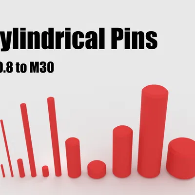 Bộ sưu tập Chốt trụ M0.8 - M30 với đầy đủ chiều dài (kèm file STEP)