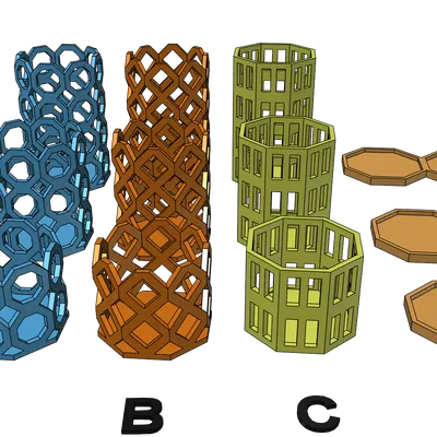 Khay cắm bút 3D thiết kế lưới tổ ong hiện đại, in không cần hỗ trợ