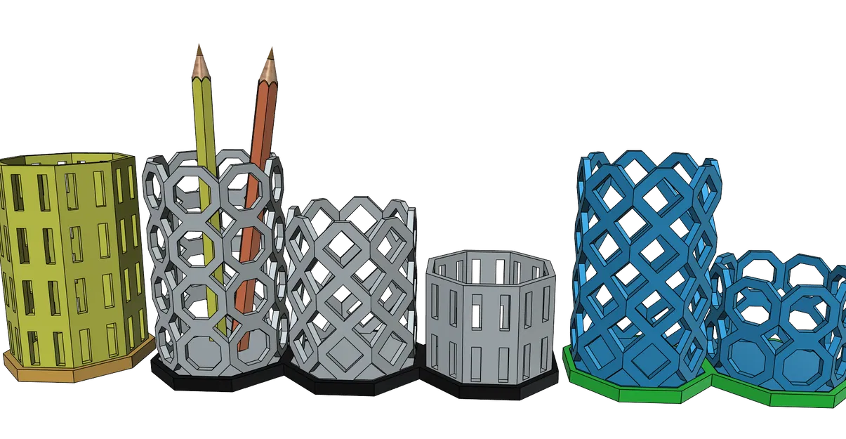 Khay cắm bút 3D thiết kế lưới tổ ong hiện đại, in không cần hỗ trợ - Image 7