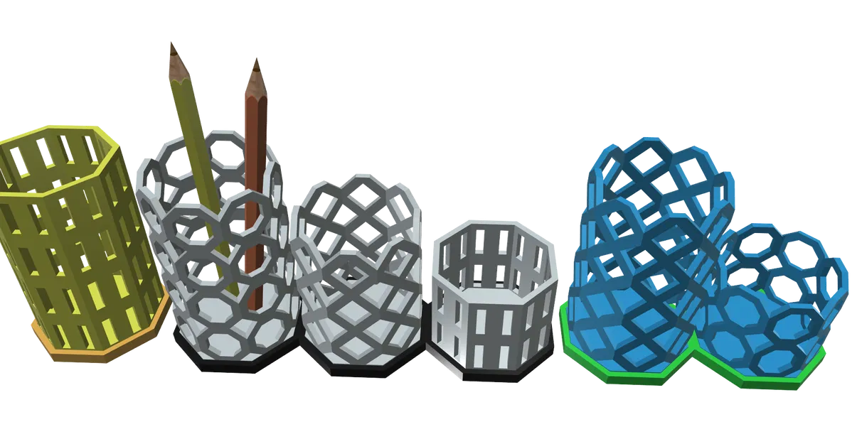 Khay cắm bút 3D thiết kế lưới tổ ong hiện đại, in không cần hỗ trợ - Image 8