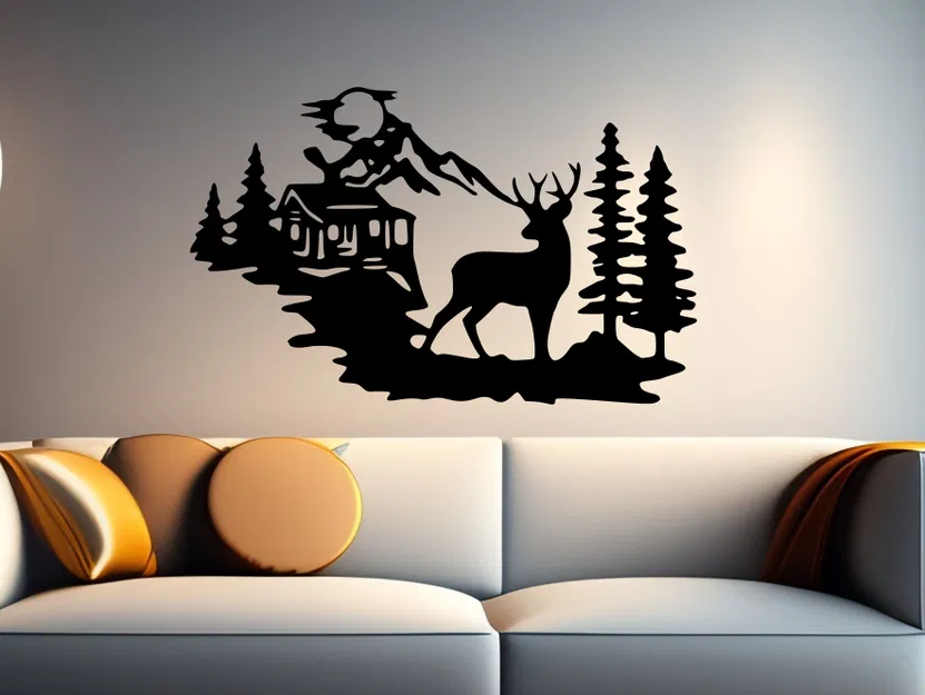 Tranh treo tường nghệ thuật 3D hình con hươu (Deer Wall Art) - Image 1