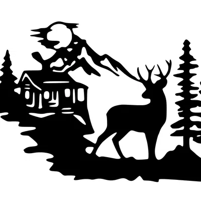 Tranh treo tường nghệ thuật 3D hình con hươu (Deer Wall Art)