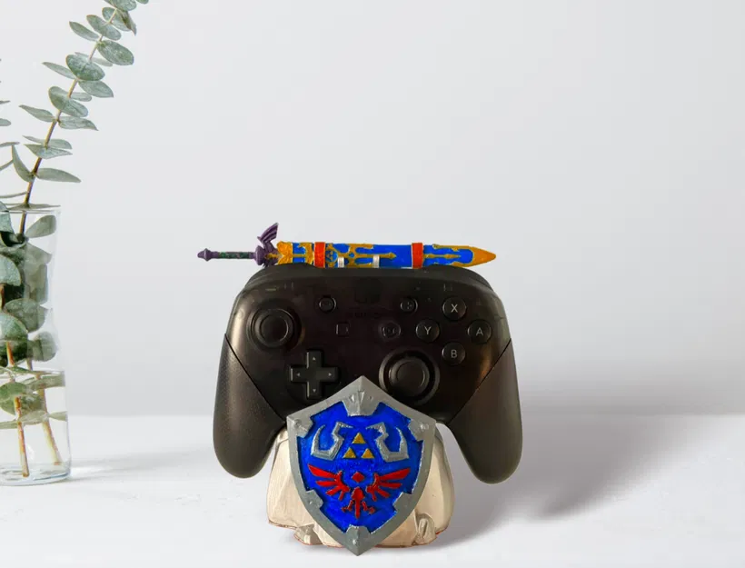 Đế giữ tay cầm Zelda - Master Sword và khiên Hylian - Image 1