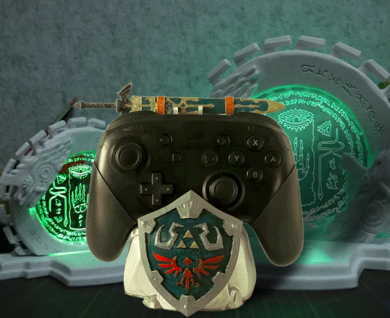 Đế giữ tay cầm Zelda - Master Sword và khiên Hylian - Image 2
