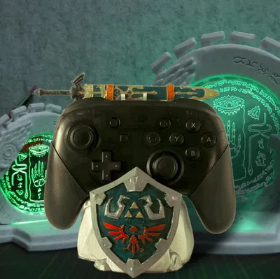 Đế giữ tay cầm Zelda - Master Sword và khiên Hylian
