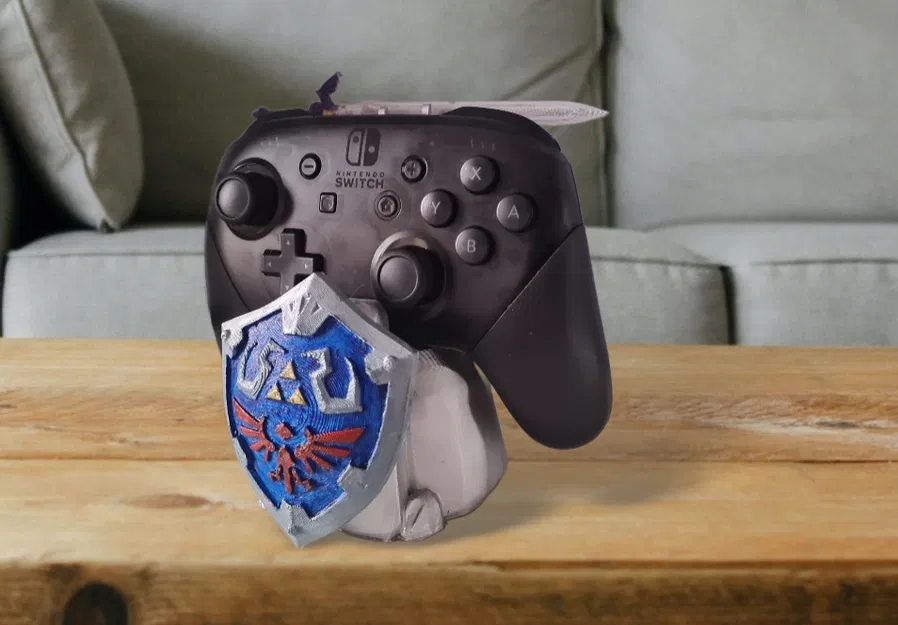 Đế giữ tay cầm Zelda - Master Sword và khiên Hylian - Image 3