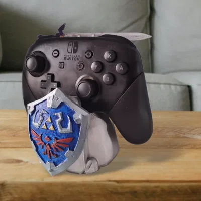 Đế giữ tay cầm Zelda - Master Sword và khiên Hylian