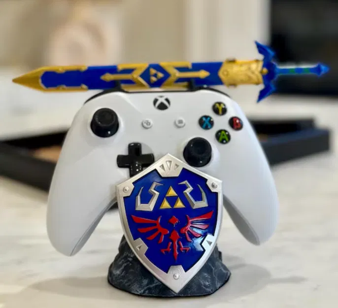 Đế giữ tay cầm Zelda - Master Sword và khiên Hylian - Image 4
