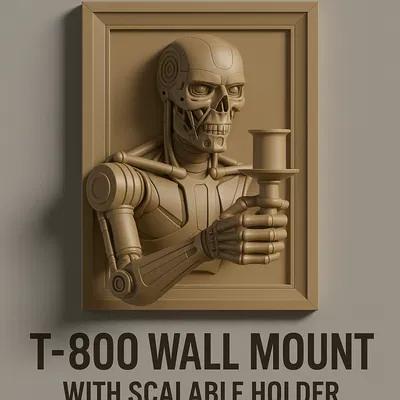 T-800 Candle Guardian - Mô hình Robot treo tường độc đáo