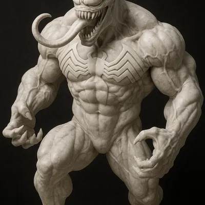 Venom Fanart - Mô hình Bust cơ bắp kèm đế trưng bày