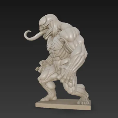 Venom Fanart - Mô hình Bust cơ bắp kèm đế trưng bày