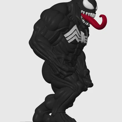 Venom Fanart - Mô hình Bust cơ bắp kèm đế trưng bày