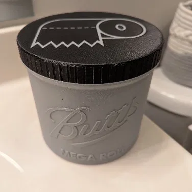 Hộp Đựng Giấy Vệ Sinh Kiểu Lọ Mason Jar "Butts Mega Roll" (Hỗ trợ Multicolor/AMS, Không Support)
