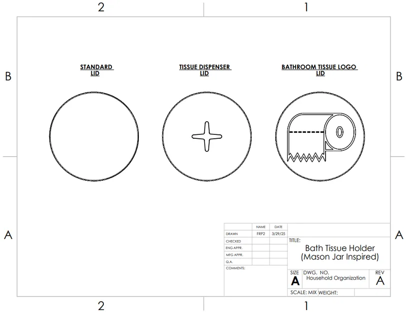 Hộp Đựng Giấy Vệ Sinh Kiểu Lọ Mason Jar "Butts Mega Roll" (Hỗ trợ Multicolor/AMS, Không Support) - Image 5