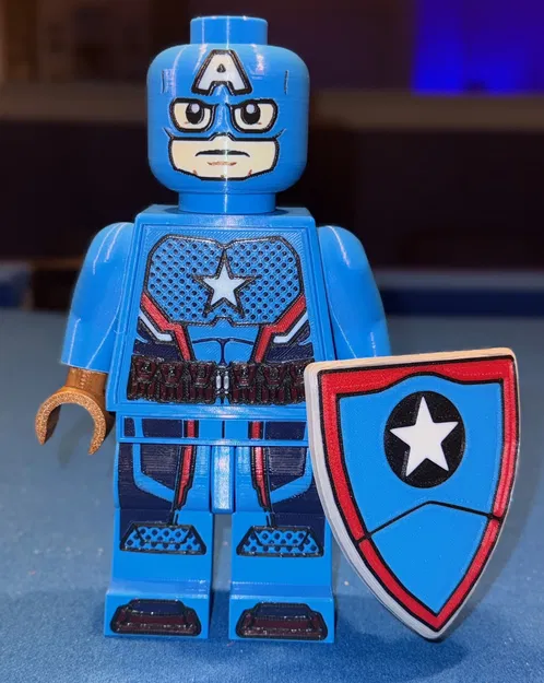 Mô hình Captain America Brick MegaFigure độc quyền SDCC (Tỉ lệ 5:1) - Image 1