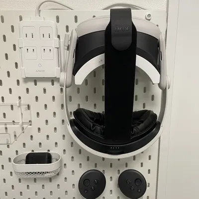 Giá đỡ Meta Quest 3 và móc treo tay cầm cho bảng IKEA Skadis (bản rev1)