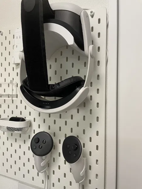 Giá đỡ Meta Quest 3 và móc treo tay cầm cho bảng IKEA Skadis (bản rev1) - Image 2