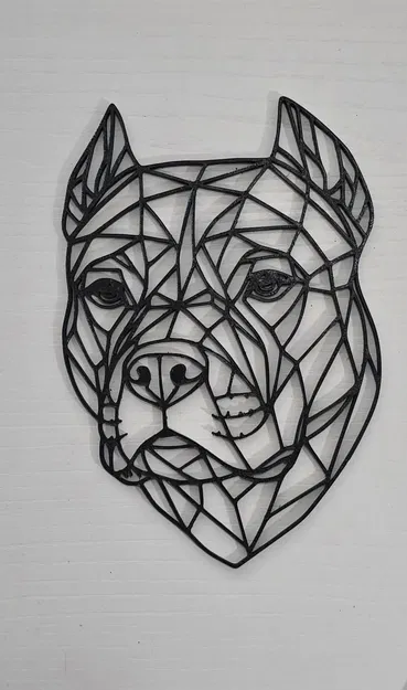 Mẫu tranh treo tường Pitbull phong cách Geometric 3D ấn tượng - Image 1