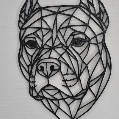 Mẫu tranh treo tường Pitbull phong cách Geometric 3D ấn tượng