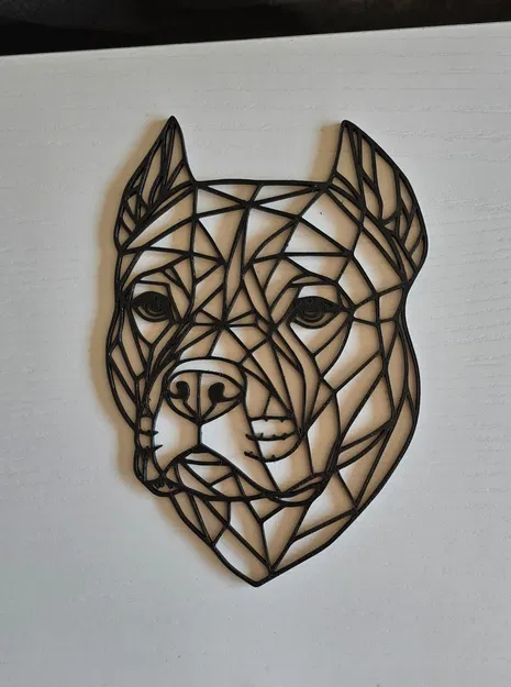 Mẫu tranh treo tường Pitbull phong cách Geometric 3D ấn tượng - Image 2