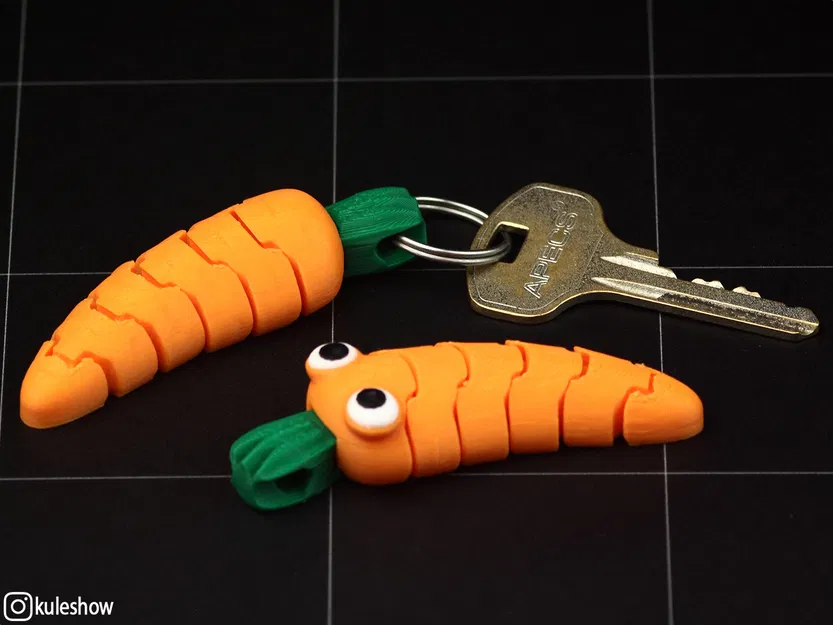 Móc khóa Cà rốt nhí linh hoạt (Flexible Baby Carrot Keychain) - Image 2
