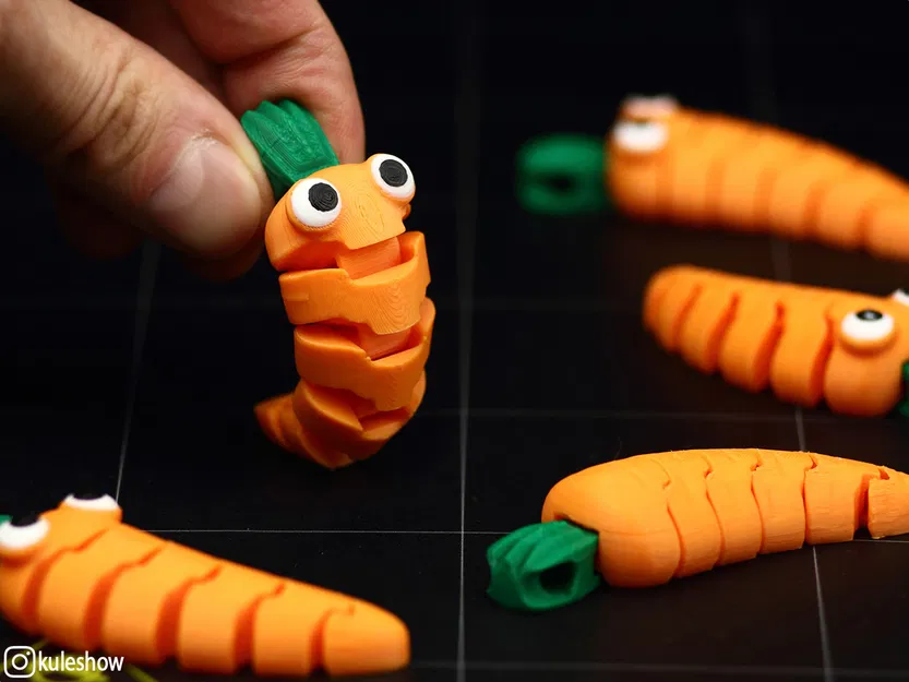 Móc khóa Cà rốt nhí linh hoạt (Flexible Baby Carrot Keychain) - Image 5