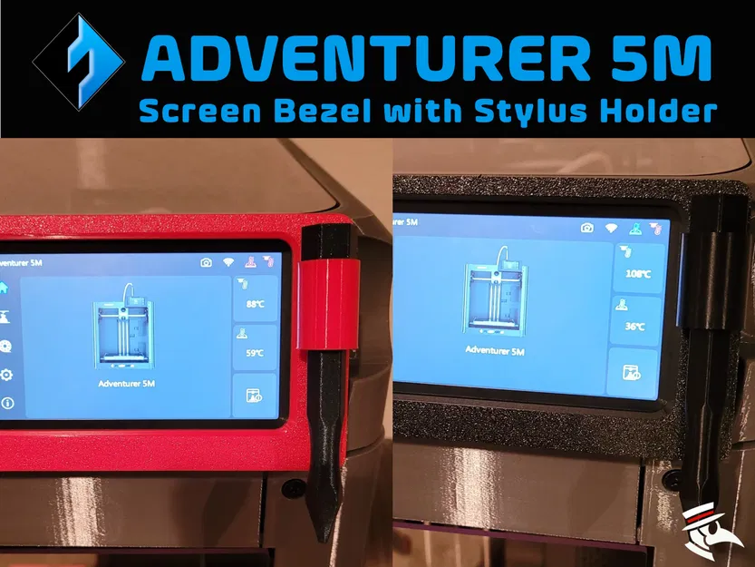 Khung viền màn hình FlashForge Adventurer 5M/5X kèm đế giữ bút tùy chọn - Image 1