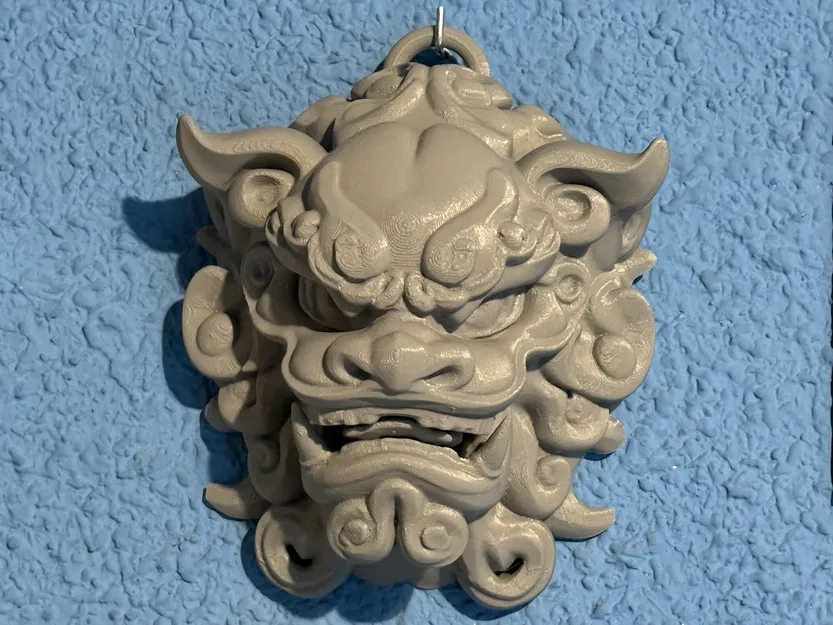 Mô hình sư tử đá Trung Hoa treo tường in 3D độc đáo - Image 1