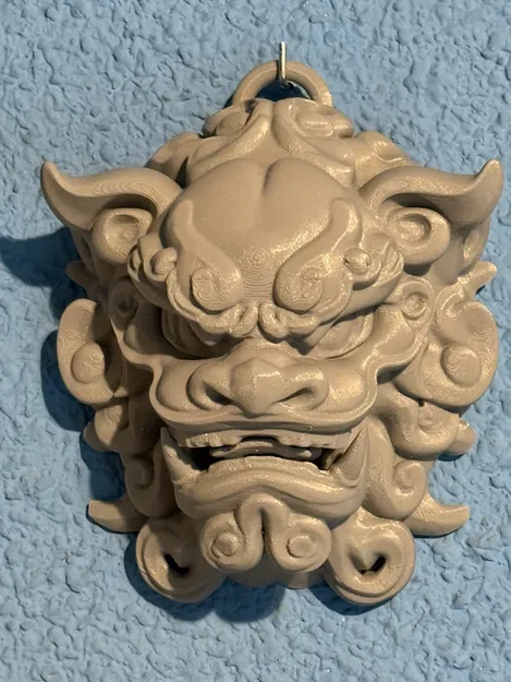 Mô hình sư tử đá Trung Hoa treo tường in 3D độc đáo - Image 2