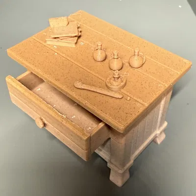 Bộ bàn, sách và bình thuốc in 3D cho Dungeons and Dragons (DND)