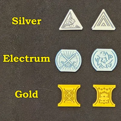 Bộ Tiền Xu D&D – Tiền Tệ RPG In 3D (Vàng, Bạc, Đồng, Bạch kim, Electrum)